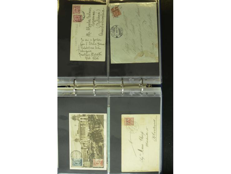 1875/1960 (ca.), Partie Briefe, Karten und Ganzsachen, dabei Luftpost, Reco, Express etc.