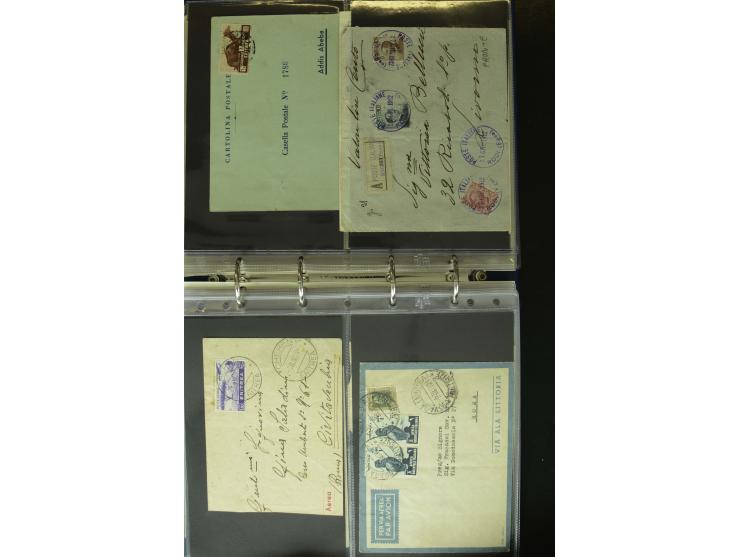 1875/1960 (ca.), Partie Briefe, Karten und Ganzsachen, dabei Luftpost, Reco, Express etc.