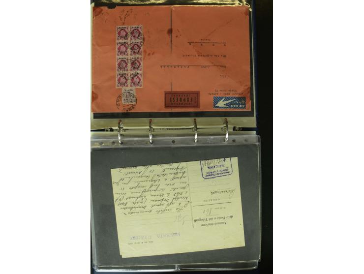 1875/1960 (ca.), Partie Briefe, Karten und Ganzsachen, dabei Luftpost, Reco, Express etc.