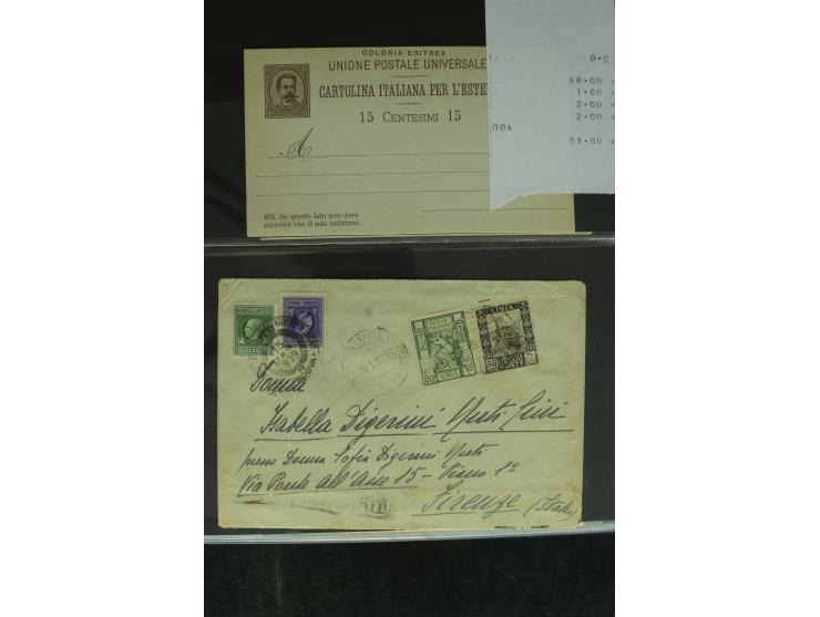 1875/1960 (ca.), Partie Briefe, Karten und Ganzsachen, dabei Luftpost, Reco, Express etc.