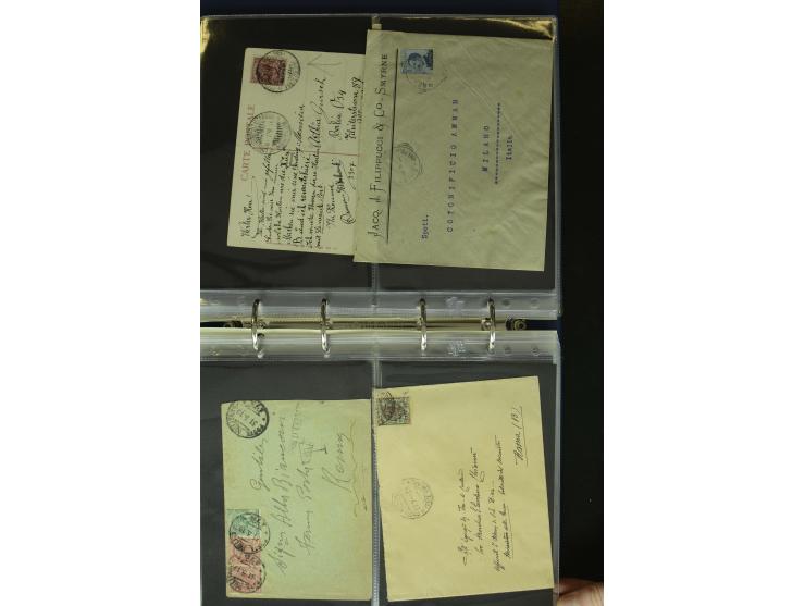 1875/1960 (ca.), Partie Briefe, Karten und Ganzsachen, dabei Luftpost, Reco, Express etc.
