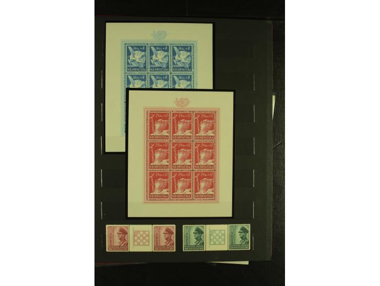 1941/1945, postfrische Sammlung mit einigen besseren und kpl. Ausgaben, dabei u.a. Mi.-Nr. 1-8 (2), 24-38 (signiert), Kehrdru