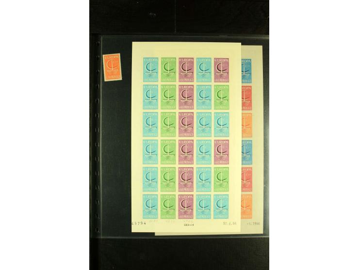 1966/73, CEPT-Ausgaben 1966-67 und 1970-73 jeweils im ungezähnten Farbprobedruck-Bogen, 1966 2 verschiedene, postfrisch, insg