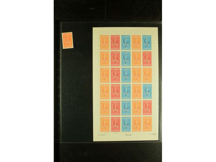 1966/73, CEPT-Ausgaben 1966-67 und 1970-73 jeweils im ungezähnten Farbprobedruck-Bogen, 1966 2 verschiedene, postfrisch, insg