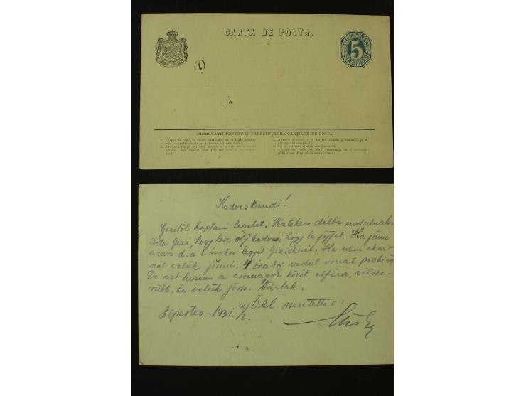 1873/1940 (ca.), etwa 200 ungebrauchte und gebrauchte Ganzsachen, viel Auslandspost, Zufrankaturen, etc.