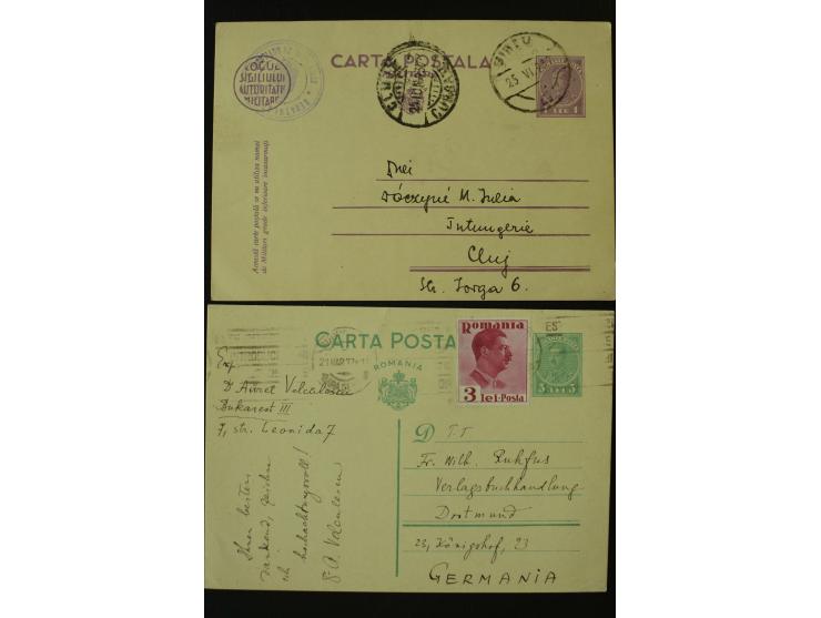 1873/1940 (ca.), etwa 200 ungebrauchte und gebrauchte Ganzsachen, viel Auslandspost, Zufrankaturen, etc.