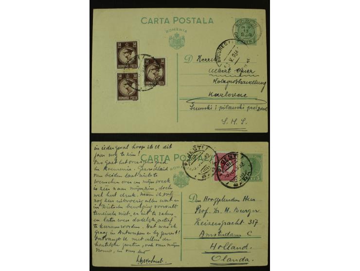 1873/1940 (ca.), etwa 200 ungebrauchte und gebrauchte Ganzsachen, viel Auslandspost, Zufrankaturen, etc.