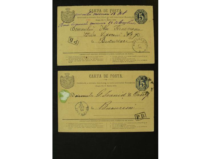 1873/1940 (ca.), etwa 200 ungebrauchte und gebrauchte Ganzsachen, viel Auslandspost, Zufrankaturen, etc.