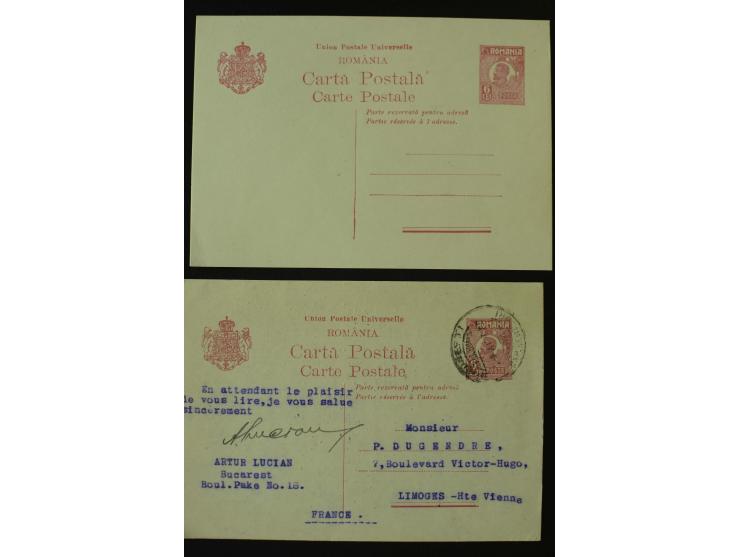 1873/1940 (ca.), etwa 200 ungebrauchte und gebrauchte Ganzsachen, viel Auslandspost, Zufrankaturen, etc.