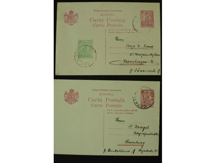 1873/1940 (ca.), etwa 200 ungebrauchte und gebrauchte Ganzsachen, viel Auslandspost, Zufrankaturen, etc.