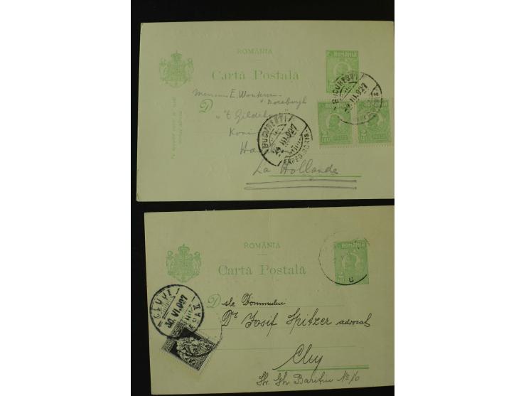 1873/1940 (ca.), etwa 200 ungebrauchte und gebrauchte Ganzsachen, viel Auslandspost, Zufrankaturen, etc.