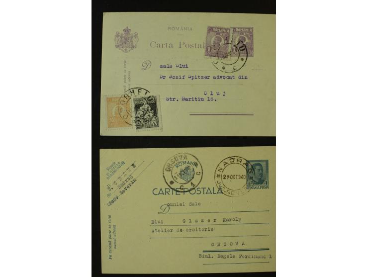 1873/1940 (ca.), etwa 200 ungebrauchte und gebrauchte Ganzsachen, viel Auslandspost, Zufrankaturen, etc.