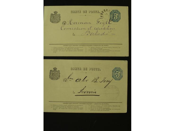 1873/1940 (ca.), etwa 200 ungebrauchte und gebrauchte Ganzsachen, viel Auslandspost, Zufrankaturen, etc.