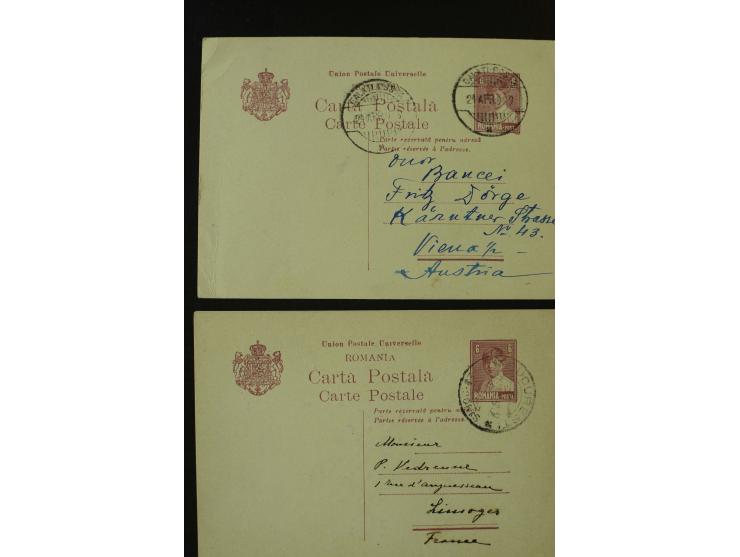 1873/1940 (ca.), etwa 200 ungebrauchte und gebrauchte Ganzsachen, viel Auslandspost, Zufrankaturen, etc.