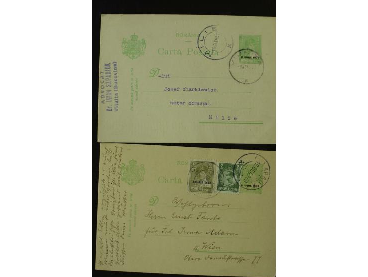 1873/1940 (ca.), etwa 200 ungebrauchte und gebrauchte Ganzsachen, viel Auslandspost, Zufrankaturen, etc.
