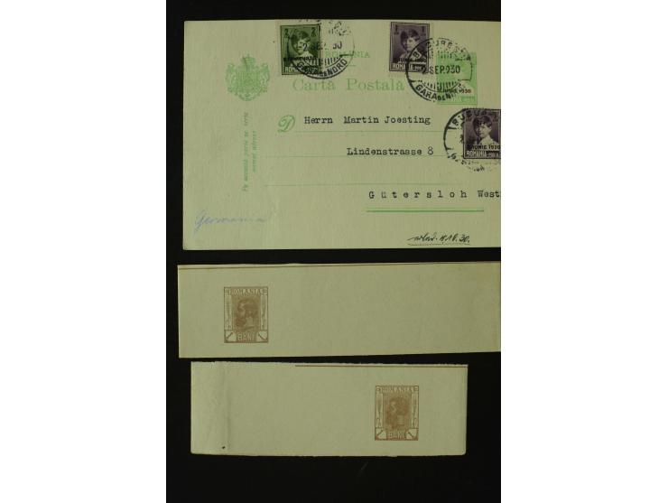 1873/1940 (ca.), etwa 200 ungebrauchte und gebrauchte Ganzsachen, viel Auslandspost, Zufrankaturen, etc.