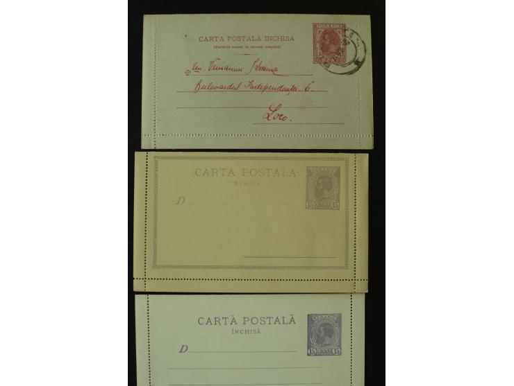 1873/1940 (ca.), etwa 200 ungebrauchte und gebrauchte Ganzsachen, viel Auslandspost, Zufrankaturen, etc.