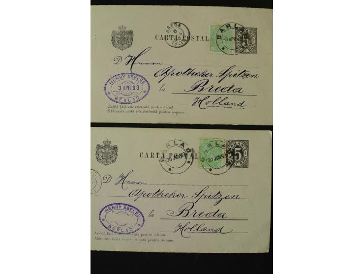 1873/1940 (ca.), etwa 200 ungebrauchte und gebrauchte Ganzsachen, viel Auslandspost, Zufrankaturen, etc.