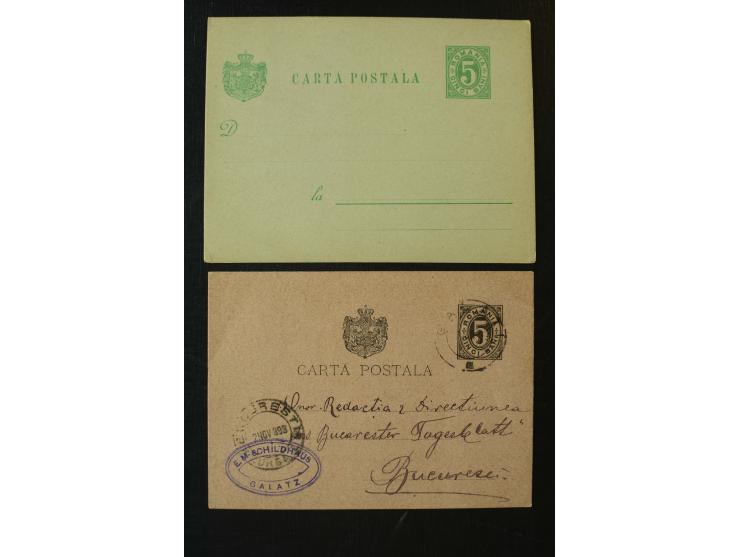 1873/1940 (ca.), etwa 200 ungebrauchte und gebrauchte Ganzsachen, viel Auslandspost, Zufrankaturen, etc.