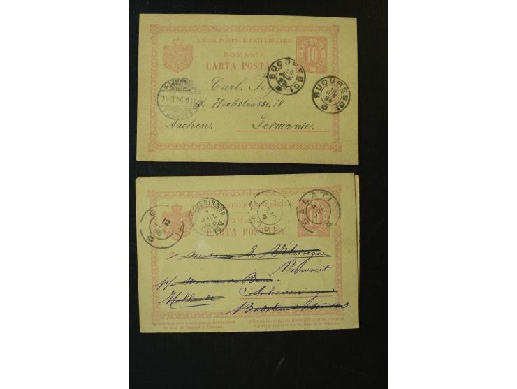 1873/1940 (ca.), etwa 200 ungebrauchte und gebrauchte Ganzsachen, viel Auslandspost, Zufrankaturen, etc.