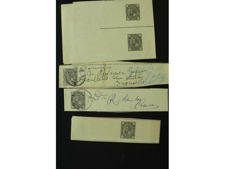 1873/1940 (ca.), etwa 200 ungebrauchte und gebrauchte Ganzsachen, viel Auslandspost, Zufrankaturen, etc.