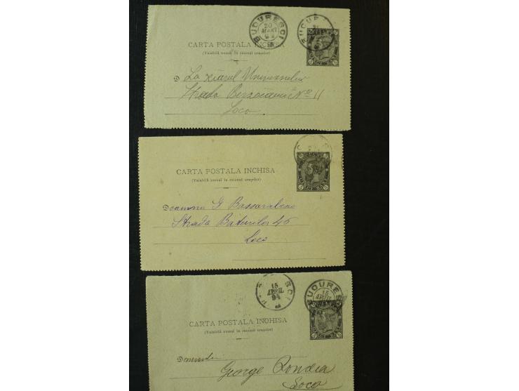 1873/1940 (ca.), etwa 200 ungebrauchte und gebrauchte Ganzsachen, viel Auslandspost, Zufrankaturen, etc.