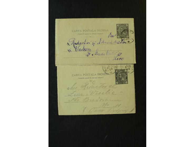 1873/1940 (ca.), etwa 200 ungebrauchte und gebrauchte Ganzsachen, viel Auslandspost, Zufrankaturen, etc.