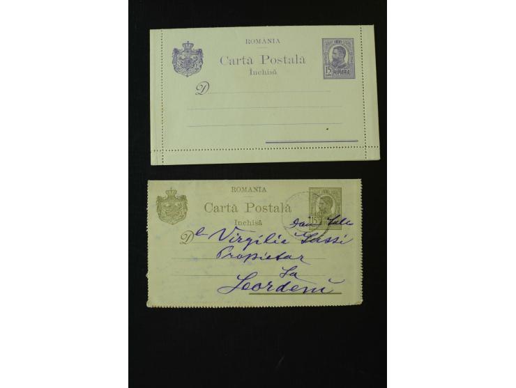 1873/1940 (ca.), etwa 200 ungebrauchte und gebrauchte Ganzsachen, viel Auslandspost, Zufrankaturen, etc.