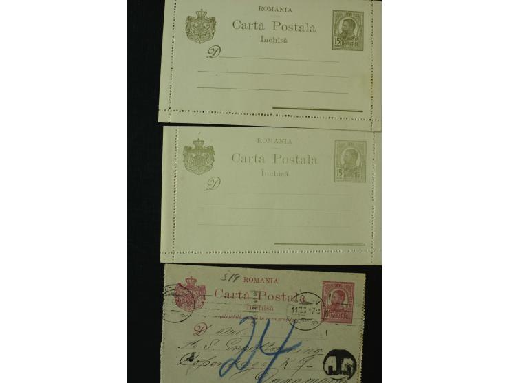 1873/1940 (ca.), etwa 200 ungebrauchte und gebrauchte Ganzsachen, viel Auslandspost, Zufrankaturen, etc.