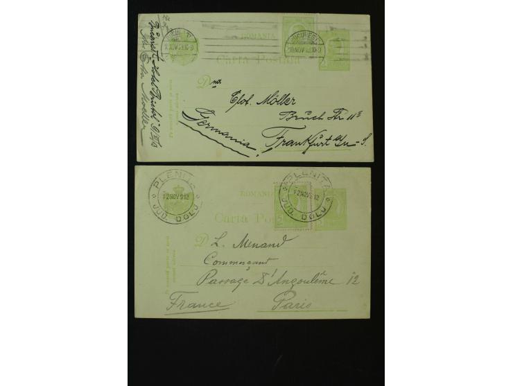 1873/1940 (ca.), etwa 200 ungebrauchte und gebrauchte Ganzsachen, viel Auslandspost, Zufrankaturen, etc.