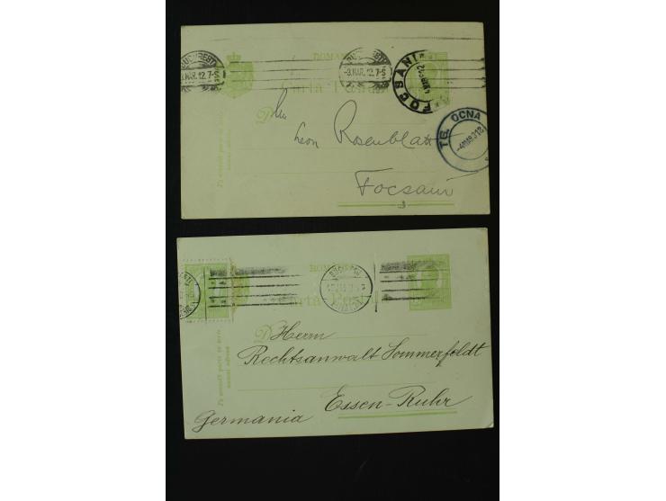1873/1940 (ca.), etwa 200 ungebrauchte und gebrauchte Ganzsachen, viel Auslandspost, Zufrankaturen, etc.