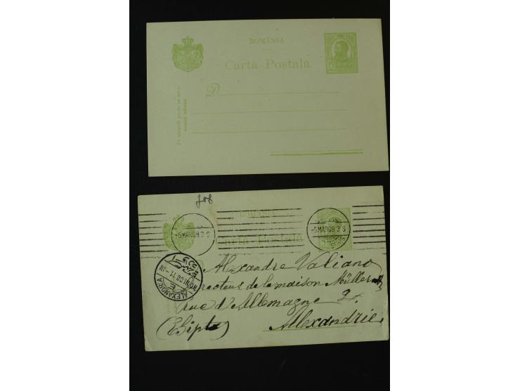 1873/1940 (ca.), etwa 200 ungebrauchte und gebrauchte Ganzsachen, viel Auslandspost, Zufrankaturen, etc.