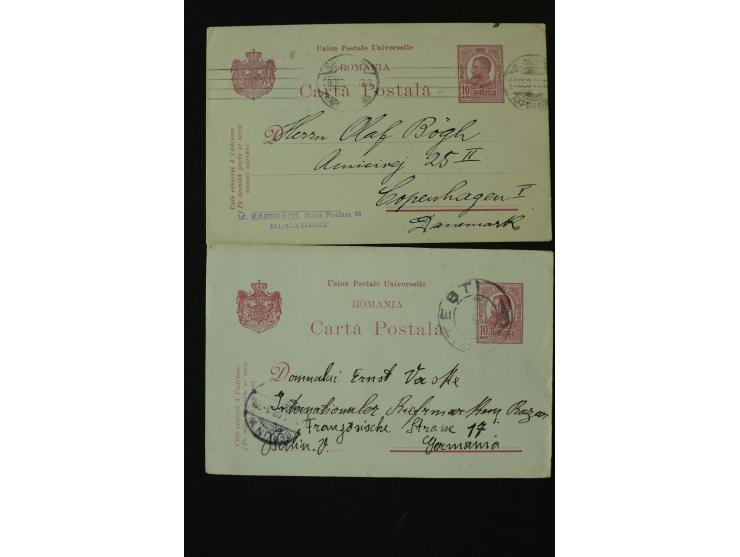 1873/1940 (ca.), etwa 200 ungebrauchte und gebrauchte Ganzsachen, viel Auslandspost, Zufrankaturen, etc.