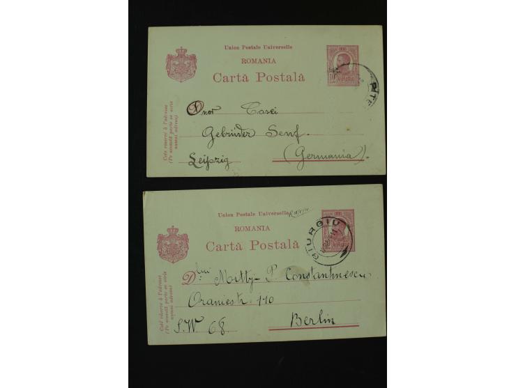 1873/1940 (ca.), etwa 200 ungebrauchte und gebrauchte Ganzsachen, viel Auslandspost, Zufrankaturen, etc.