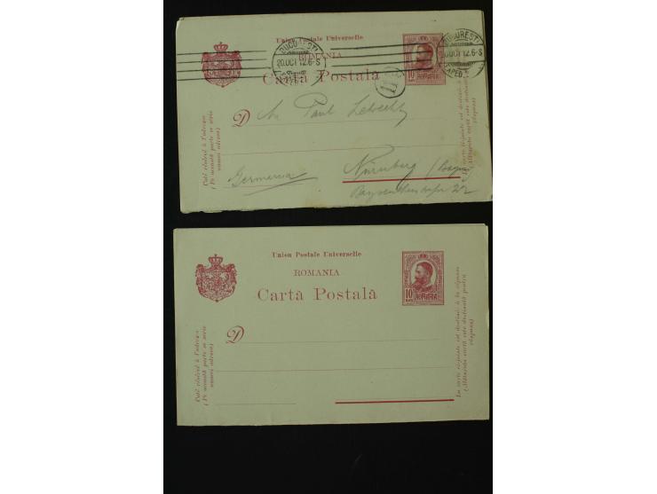 1873/1940 (ca.), etwa 200 ungebrauchte und gebrauchte Ganzsachen, viel Auslandspost, Zufrankaturen, etc.