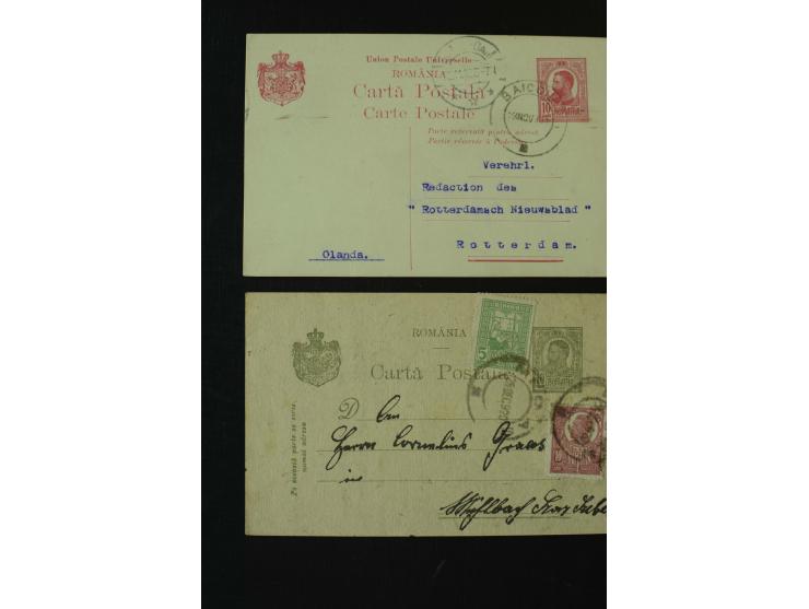 1873/1940 (ca.), etwa 200 ungebrauchte und gebrauchte Ganzsachen, viel Auslandspost, Zufrankaturen, etc.