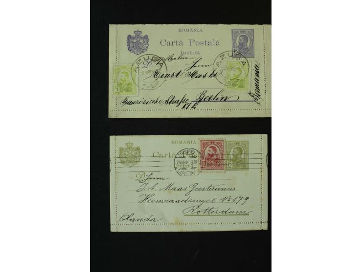 1873/1940 (ca.), etwa 200 ungebrauchte und gebrauchte Ganzsachen, viel Auslandspost, Zufrankaturen, etc.