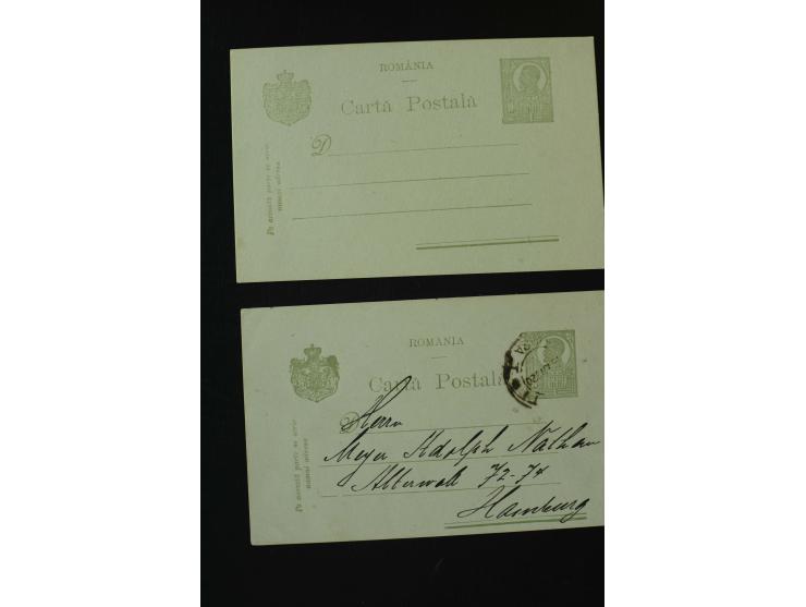 1873/1940 (ca.), etwa 200 ungebrauchte und gebrauchte Ganzsachen, viel Auslandspost, Zufrankaturen, etc.