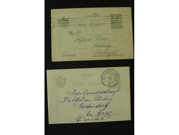 1873/1940 (ca.), etwa 200 ungebrauchte und gebrauchte Ganzsachen, viel Auslandspost, Zufrankaturen, etc.