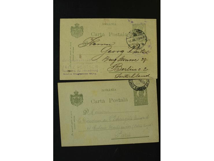 1873/1940 (ca.), etwa 200 ungebrauchte und gebrauchte Ganzsachen, viel Auslandspost, Zufrankaturen, etc.
