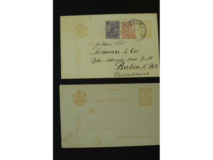 1873/1940 (ca.), etwa 200 ungebrauchte und gebrauchte Ganzsachen, viel Auslandspost, Zufrankaturen, etc.