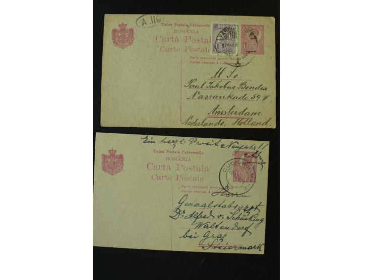 1873/1940 (ca.), etwa 200 ungebrauchte und gebrauchte Ganzsachen, viel Auslandspost, Zufrankaturen, etc.