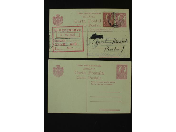 1873/1940 (ca.), etwa 200 ungebrauchte und gebrauchte Ganzsachen, viel Auslandspost, Zufrankaturen, etc.