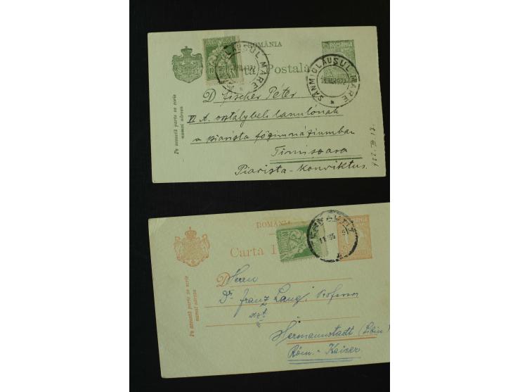 1873/1940 (ca.), etwa 200 ungebrauchte und gebrauchte Ganzsachen, viel Auslandspost, Zufrankaturen, etc.