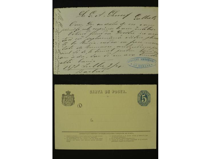 1873/1940 (ca.), etwa 200 ungebrauchte und gebrauchte Ganzsachen, viel Auslandspost, Zufrankaturen, etc.