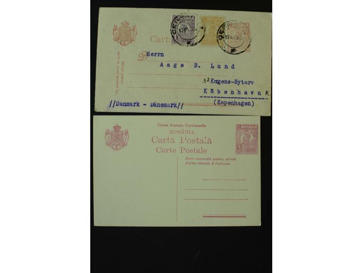 1873/1940 (ca.), etwa 200 ungebrauchte und gebrauchte Ganzsachen, viel Auslandspost, Zufrankaturen, etc.