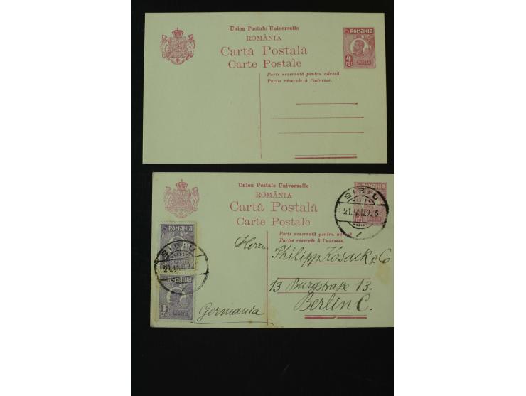 1873/1940 (ca.), etwa 200 ungebrauchte und gebrauchte Ganzsachen, viel Auslandspost, Zufrankaturen, etc.