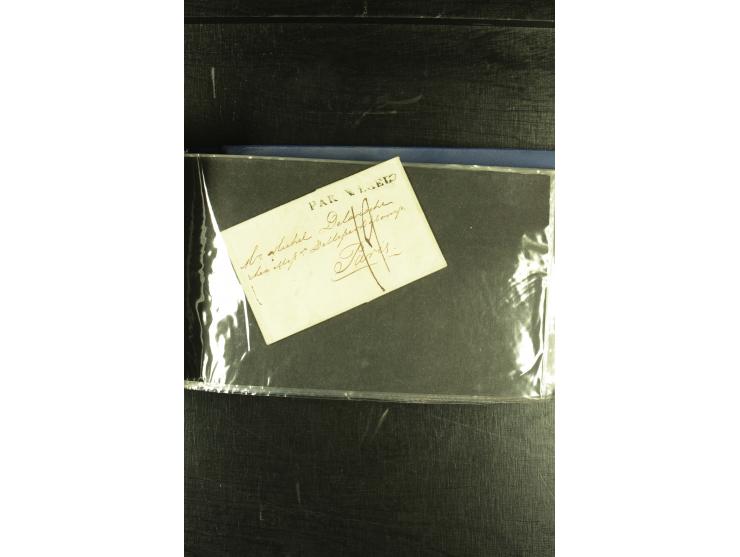 1801/1870, Partie mit über 40 Vorpihla und markenlosen Briefen, meist Auslandspost mit diversen Transit- und Tax-Stempeln, vi