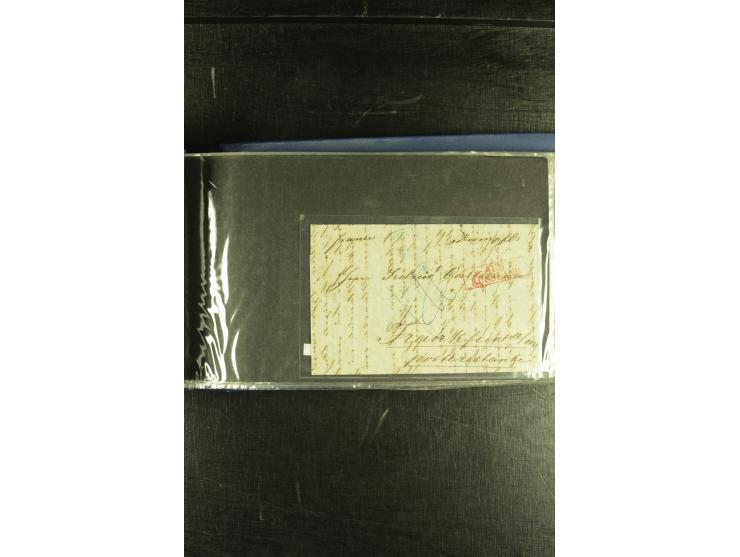 1801/1870, Partie mit über 40 Vorpihla und markenlosen Briefen, meist Auslandspost mit diversen Transit- und Tax-Stempeln, vi