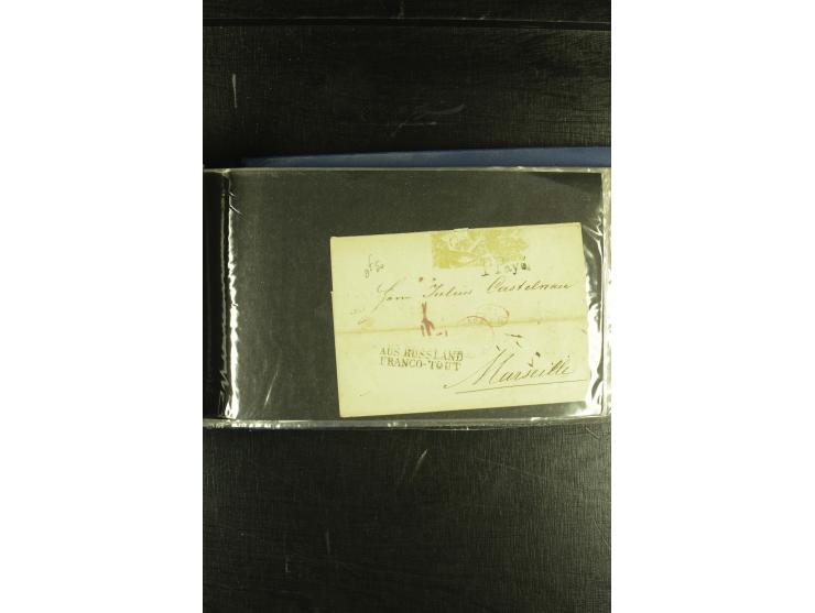 1801/1870, Partie mit über 40 Vorpihla und markenlosen Briefen, meist Auslandspost mit diversen Transit- und Tax-Stempeln, vi